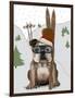 English Bulldog, Skiing-Fab Funky-Framed Art Print
