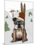 English Bulldog, Skiing-Fab Funky-Mounted Art Print