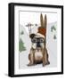 English Bulldog, Skiing-Fab Funky-Framed Art Print