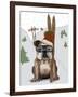 English Bulldog, Skiing-Fab Funky-Framed Art Print