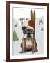 English Bulldog, Skiing-Fab Funky-Framed Art Print