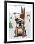 English Bulldog, Skiing-Fab Funky-Framed Art Print