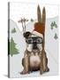 English Bulldog, Skiing-Fab Funky-Stretched Canvas