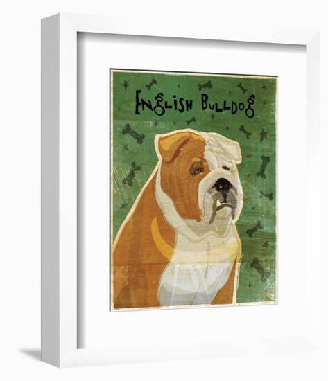 English Bulldog (tan and white)-John W^ Golden-Framed Art Print