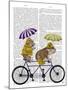 English Bulldog Tandem-Fab Funky-Mounted Art Print