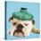 English Bulldog with Ice Pack-null-Stretched Canvas