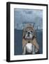 English Bulldog with Stonehenge-Barruf-Framed Art Print