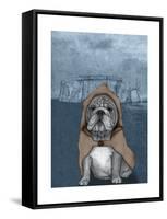 English Bulldog with Stonehenge-Barruf-Framed Stretched Canvas
