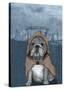 English Bulldog with Stonehenge-Barruf-Stretched Canvas