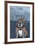 English Bulldog with Stonehenge-Barruf-Framed Art Print