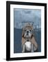 English Bulldog with Stonehenge-Barruf-Framed Art Print