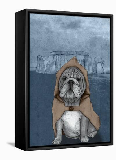 English Bulldog with Stonehenge-Barruf-Framed Stretched Canvas