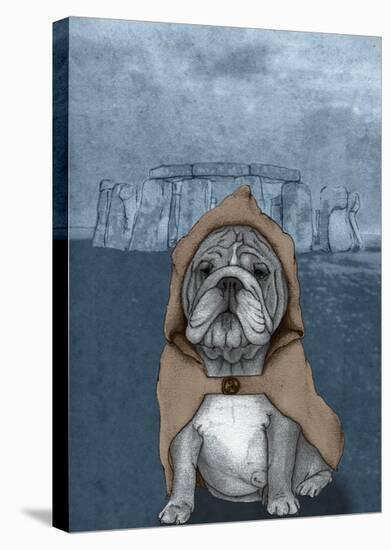 English Bulldog with Stonehenge-Barruf-Stretched Canvas