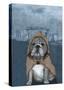 English Bulldog with Stonehenge-Barruf-Stretched Canvas