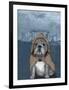 English Bulldog with Stonehenge-Barruf-Framed Art Print
