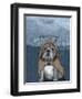 English Bulldog with Stonehenge-Barruf-Framed Art Print