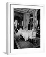 English Butler Giving Last Minute Instructions to the First Footman-null-Framed Photographic Print