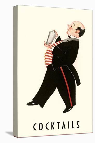 English Butler with Martini Shaker-null-Stretched Canvas