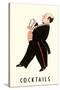 English Butler with Martini Shaker-null-Stretched Canvas