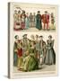 English Costume 1500-1550-Albert Kretschmer-Stretched Canvas