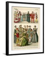 English Costume 1500-1550-Albert Kretschmer-Framed Giclee Print