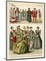 English Costume 1500-1550-Albert Kretschmer-Mounted Giclee Print