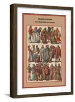 English Costume First Half of the XV Century-Friedrich Hottenroth-Framed Art Print