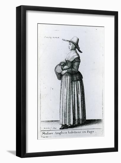 English Country Woman, 1643 (Etching)-Wenceslaus Hollar-Framed Giclee Print