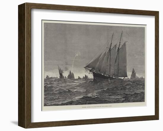 English Cruisers with the North Sea Trawl-Fishing Fleet-null-Framed Giclee Print