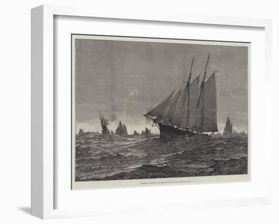 English Cruisers with the North Sea Trawl-Fishing Fleet-null-Framed Giclee Print