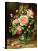 English Elegance Roses in a Glass-Albert Williams-Stretched Canvas