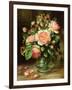 English Elegance Roses in a Glass-Albert Williams-Framed Giclee Print