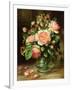 English Elegance Roses in a Glass-Albert Williams-Framed Giclee Print