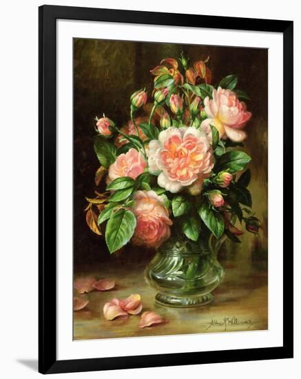 English Elegance Roses in a Glass-Albert Williams-Framed Giclee Print