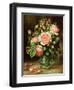 English Elegance Roses in a Glass-Albert Williams-Framed Giclee Print