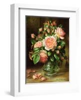 English Elegance Roses in a Glass-Albert Williams-Framed Giclee Print