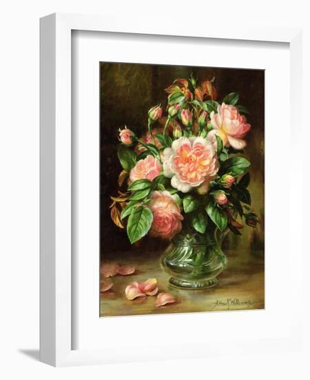 English Elegance Roses in a Glass-Albert Williams-Framed Giclee Print