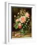 English Elegance Roses in a Glass-Albert Williams-Framed Giclee Print