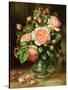 English Elegance Roses in a Glass-Albert Williams-Stretched Canvas