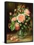 English Elegance Roses in a Glass-Albert Williams-Framed Stretched Canvas