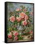 English Elegance Roses in a Silver Vase-Albert Williams-Framed Stretched Canvas