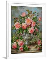 English Elegance Roses in a Silver Vase-Albert Williams-Framed Giclee Print