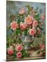 English Elegance Roses in a Silver Vase-Albert Williams-Mounted Giclee Print