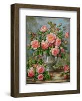 English Elegance Roses in a Silver Vase-Albert Williams-Framed Giclee Print