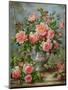 English Elegance Roses in a Silver Vase-Albert Williams-Mounted Giclee Print