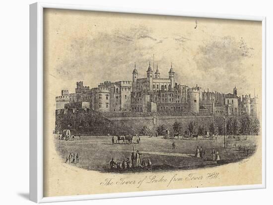 English eraser to 1862 (The Tower of London on Tower Hill JT Wood) Art Poster Print-null-Framed Poster