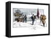 English Explorer John Cabot Landing on the Shore of Canada, c.1484-null-Framed Stretched Canvas