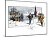 English Explorer John Cabot Landing on the Shore of Canada, c.1484-null-Mounted Giclee Print