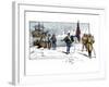 English Explorer John Cabot Landing on the Shore of Canada, c.1484-null-Framed Giclee Print