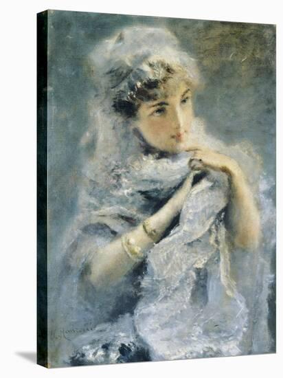 English Girl, 1880-Daniele Ranzoni-Stretched Canvas